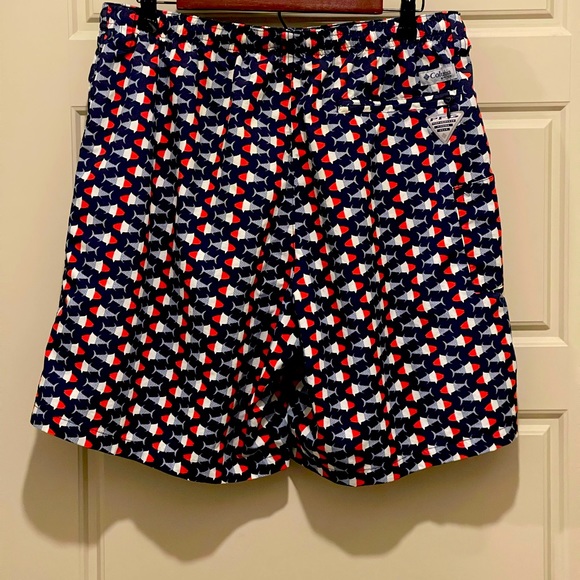 Columbia Men's PFG Super Backcast™ Water Shorts Fish Print Size Large - Picture 4 of 7